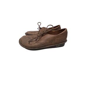 Alegria Womens Casual Lace-Up Shoes Brown Suede Leather Size 7